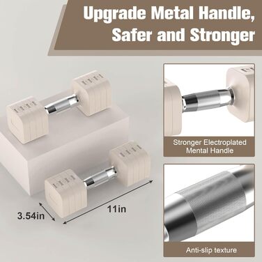 Регульовані гантелі 10 кг, набір з 4 ступенями ваги (2.0, 3.0, 4.0, 5.0 кг), гантелі для дому, фітнесу, жінок та чоловіків