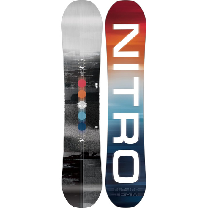 Дитяча сноуборд-дошка Nitro Future Team 138 см, універсальна, фристайл/фрірайд, різнокольорова