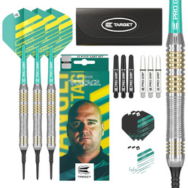 Дротики Target Darts Rob Cross 18 г латунні з м'яким наконечником, набір