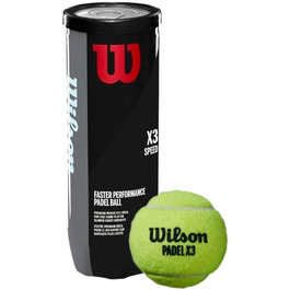 М'ячі для падел-тенісу Wilson X3 Speed Yellow, універсальний розмір