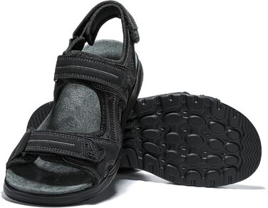 Чоловічі сандалі JOMIX на липучці, літні відкриті тапочки для трекінгу, чорні (43 EU)