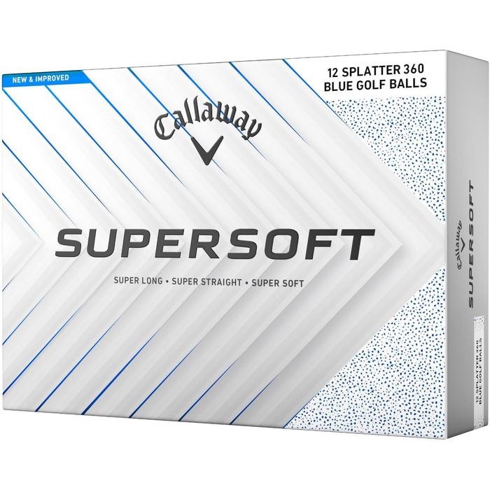 Гольф-м'ячі Callaway Supersoft Splatter 360, 2025 рік, блакитні, з розпиленням