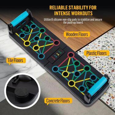 Складне дошка для віджимань Push Up Board, багатофункціональний тренажер для всього тіла, 17 в 1, для дому та фітнесу