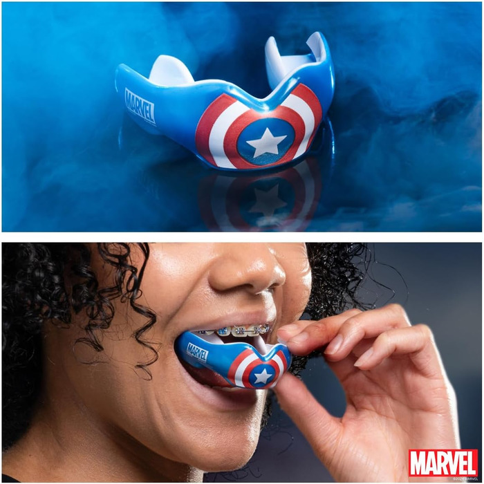 Захисна капа Marvel Captain America для брекетів, універсальна, спортивна, для регбі, ММА, кікбоксингу, дзюдо, хокею, боксу