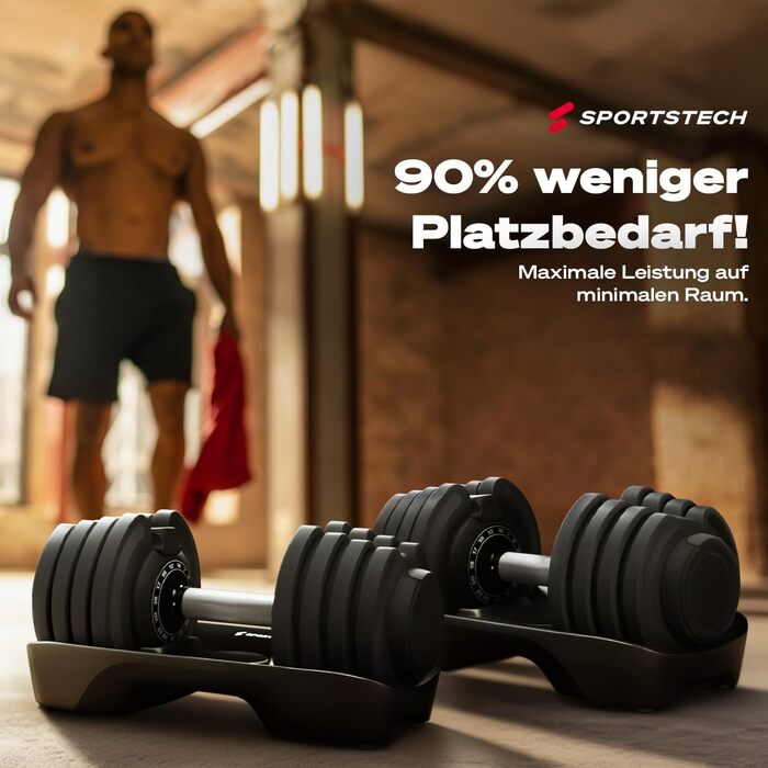 Регульовані гантелі Ironmate для дому, 1.5-18/24/40 кг, з дисками, 12-16 ваг, компактні, з неслизьким грифом, для силових тренувань, з підставкою Ironmate 18 чорні