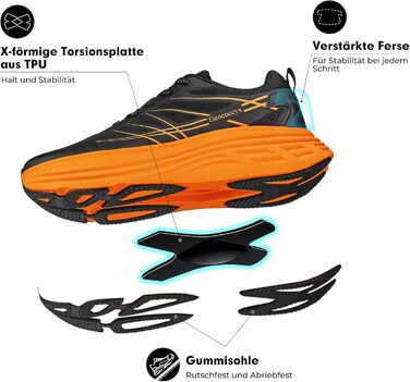 Чоловічі кросівки для бігу та ходьби Sportschuhe з широким носком, дихаючі, протиковзкі, помаранчеві, розмір 39-46 EU