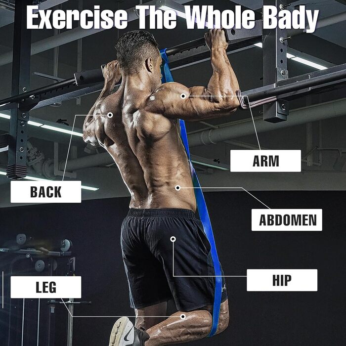 Фітнес-гумки WuGU: набір з 4 рівнями опору для силових тренувань, йоги та пілатесу (жовтий, оранжевий, зелений, синій)