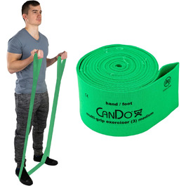 Еспандер стрічковий CanDo Multi-Grip, середній рівень, зелений, фітнес-стрічка для тренувань