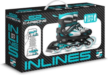 Роликові ковзани Skids Control Lightning Carbon Black, 34-37, чорний