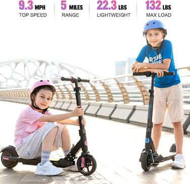 Дитячий електросамокат EVERCROSS EV06C, складаний, 6,5'', до 15 км/год, LED-дисплей, підсвітка, для дітей 6-12 років