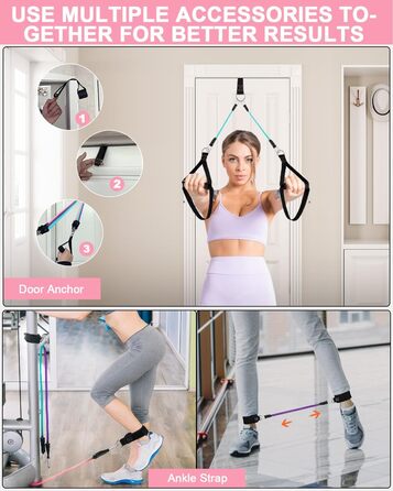 Набір для фітнесу та пілатесу з еластичними стрічками (6 шт.)