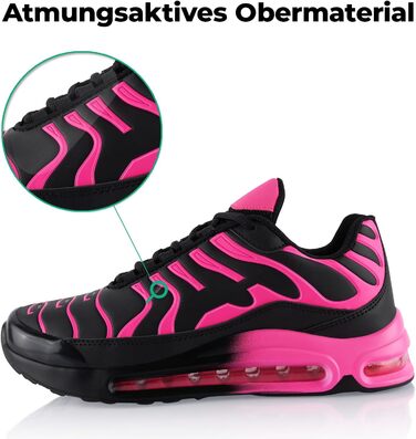 Спортивні кросівки для жінок та чоловіків, амортизація, легкі бігові кросівки, чорний, зелений, оранжевий (38 EU, чорний, рожевий)