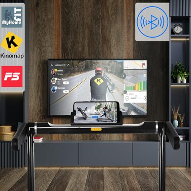 Бігова доріжка MAXXUS M8 електрична 2 к.с. 12 км/год, 125x45 см, Bluetooth, LCD, додаток, складна, тримач для планшета, фітнес для дому та офісу, червона/срібляста/бронзова