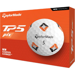 Гольф-м'ячі TaylorMade TP5 (білі) – унісекс, TM24, з технологією pix