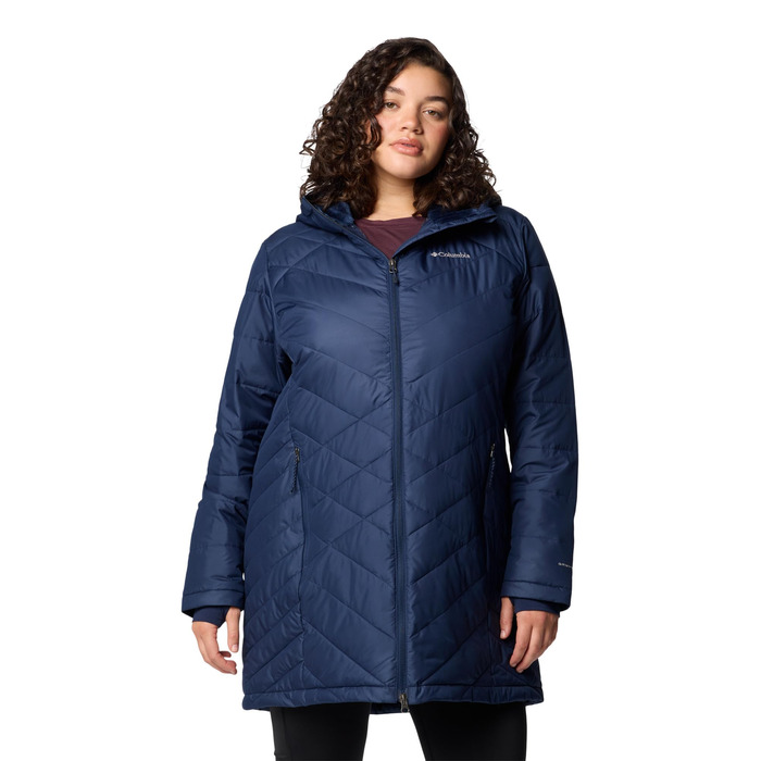 Жіноча зимова куртка-пальто Columbia First Generation Heavenly Long з капюшоном, темно-синя (Collegiate Navy), розмір XL