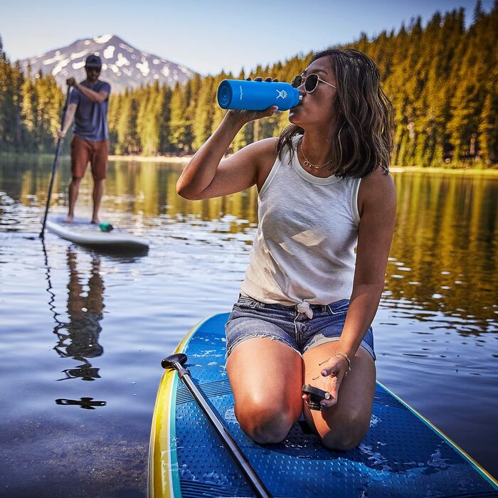 Термобутилка HYDRO FLASK 621 мл з нержавіючої сталі, ізольована спортивна пляшка з герметичною кришкою Flex Cap, стандартна шийка, Pineapple, придатна для миття в посудомийній машині