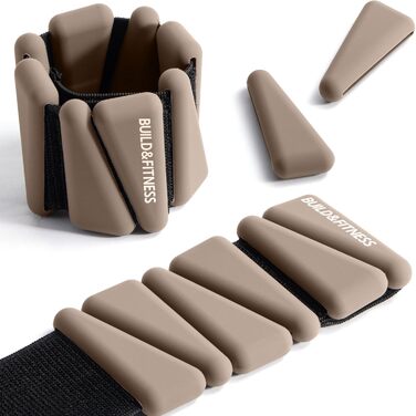 Ваги для зап'ястя та кісточки, регульовані ремінці, 2 шт. по 0,5 кг, для жінок та чоловіків. Ідеально для бігу, ходьби, йоги, пілатесу, аеробіки та силових тренувань. Колір мокко