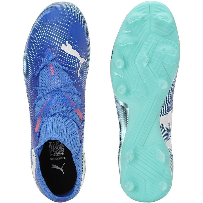 Жіночі футбольні бутси PUMA Future 7 Match Fg/Ag, 37.5 EU, Bluemazing/Puma White/Electric Peppermint