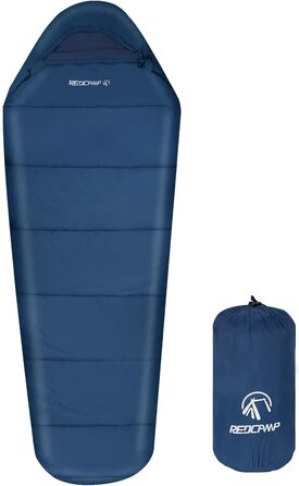 Спальний мішок Redcamp для дітей 175x65 см, мумієвидний, 3-сезонний, для кемпінгу та відпочинку на природі (рожевий/темно-синій)