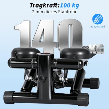 Міні степер 2-в-1 з тросами та LCD-дисплеєм для дому - регульований опір, фітнес для ніг та рук