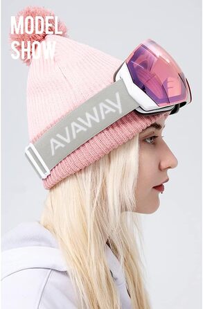 CARFIA Лижна маска для окулярів, унісекс, 100% UV400, антифог, для сноуборду та лиж