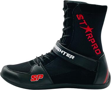 Боксерські чоботи Starpro Superior - для боксу, ММА, муай-тай, кікбоксингу, спарингу. Чорно-білі, розмір 48 EU, гумова підошва
