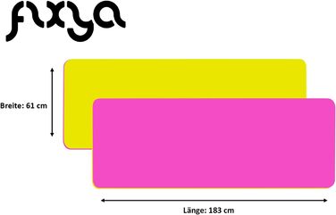Преміум килимок FLXYA для фітнесу, йоги та пілатесу, TPE, 183x61x0,6 см, рожево-жовтий, не містить фталатів, нековзкий, з ременем для перенесення
