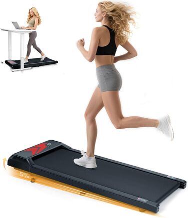 Біговий тренажер AiQInu Laufband для дому, 2.5HP, з пультом дистанційного керування, LED-дисплеєм та Bluetooth, регульований стіл для бігу, 2-8 км/год, 110*47*11.7 см