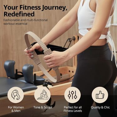 Кільце для пілатесу Magic Circle – 34,3 см. Ідеально для тренування стегон, корпусу та рук. Легка та міцна конструкція з силікону та скловолокна для занять вдома, в залі та в подорожах. Stone