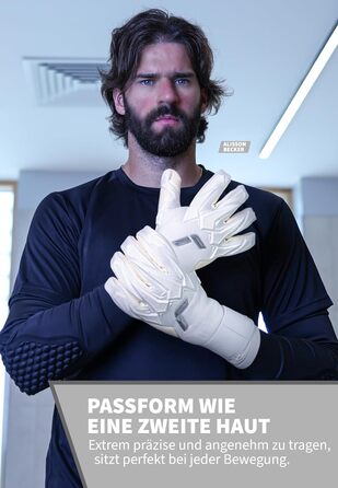 Воротарські рукавиці Reusch Profi Raptor Pro (біло-срібні), розмір 7 - професійний хафтшаум 4мм, для газону та штучного покриття