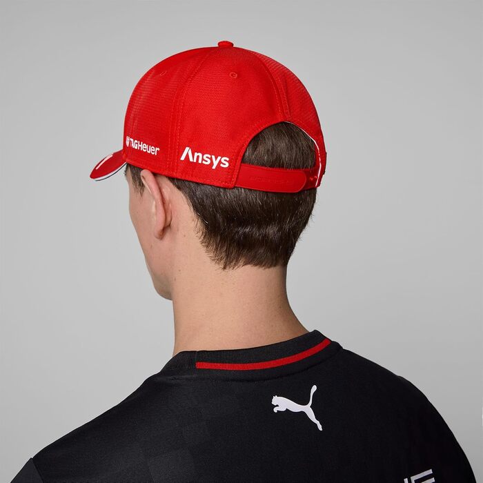 Кепка PUMA Porsche Motorsport з вигнутим козирком, логотипи Porsche Motorsport та спонсорів, червона