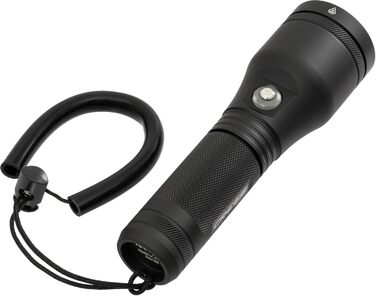 Ліхтар Cressi Astra Black - потужний LED-ліхтар для підводного плавання, риболовлі та досліджень, 2100 люмен, водонепроникний IPX8, 100м, унісекс, чорний