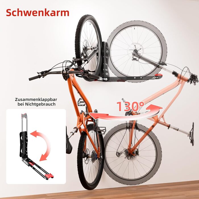 Настінна підставка для велосипеда ONETWOFIT - 2 шт., чорна, до 35 кг