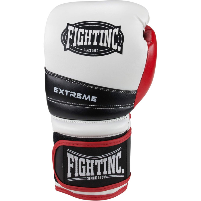 Боксерські рукавички Fightinc Extreme 12 Oz, білі/червоні/чорні, для боксу, кікбоксингу, муай-тай, MMA