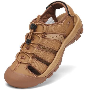 Чоловічі сандалі FLARUT літні для активного відпочинку та трекінгу, закритий носок, бежеві (46 EU)