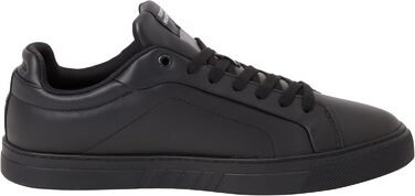 Чоловічі шкіряні кросівки Tommy Hilfiger Low Icon Court Leather Flag Essential, чорні, розмір 46 EU