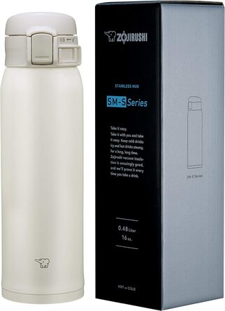 Термокружка Zojirushi SM-SF48-AD – 480 мл, нержавіюча сталь, вишуканий дизайн, для кави, офісу, подорожей, темно-синій колір