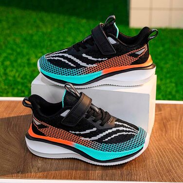 Дитячі кросівки для дівчаток та хлопчиків: спортивні, для занять тенісом, прогулянок, чорного кольору, 34 EU