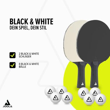 Набір пінг-понгу JOOLA Colorato, Colorato Duo та Black&White - ідеальний для сім'ї, початківців та професіоналів BLACK&WHITE Single