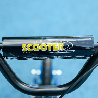 Дитячий самокат, регульована висота керма, з гальмом, підставкою, 2 колеса, сталевий, блакитний