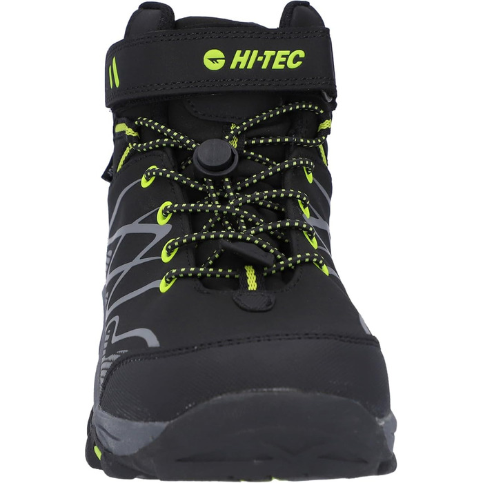 Дитячі водонепроникні черевики HI-TEC Blackout Mid Wp Jr, чорний/лайм, 31 EU