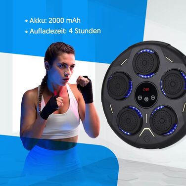 Музичний бокс-машина NK із кріпленням на стіну та Bluetooth, 9 режимів тренувань і 9 швидкостей, LCD-екран, LED-підсвітка, для дорослих і підлітків (43x43x7,5 см)