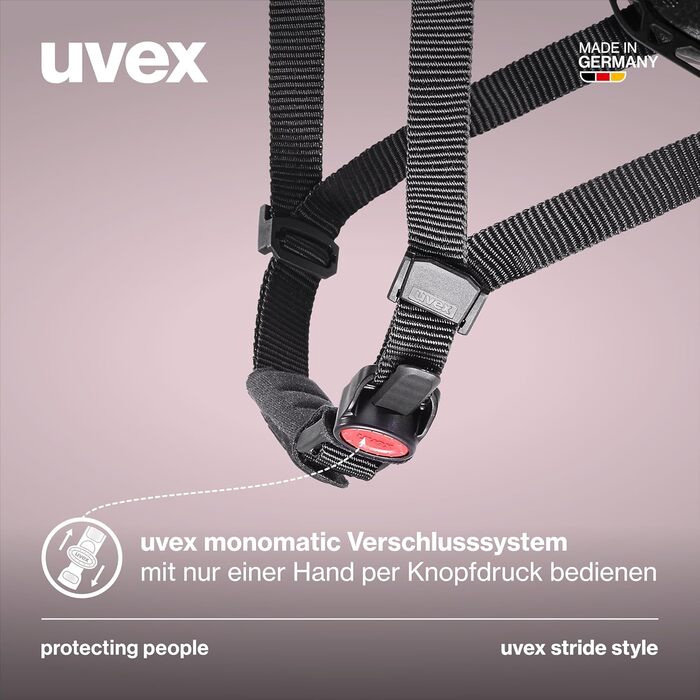 Велосипедний шолом uvex Stride Style універсальний, міцний, з індивідуальним регулюванням розміру, безпечний та багатофункціональний