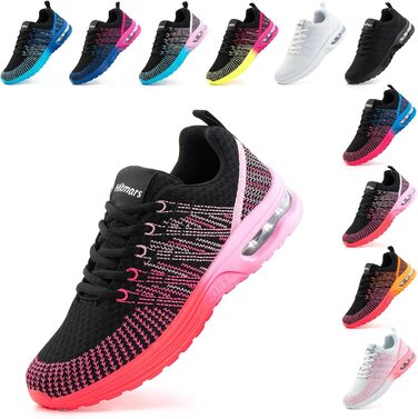 Жіночі кросівки для бігу Hitmars: спортивні, дихаючі, з амортизацією, антиковзкі, легкі, для вулиці, фітнесу, ходьби, рожеві та червоні, розмір EU 36-42