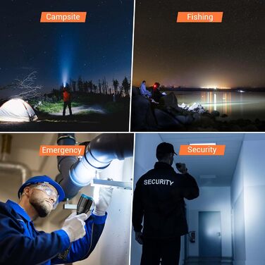 Ліхтар LED Gearlite перезарядна, 10000 люмен, 5 режимів, IP65 водонепроникний, з функцією зуму, для кемпінгу, туризму, надзвичайних ситуацій, 2000mAh+3AA (батарейки не входять в комплект)