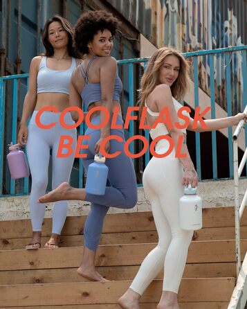 Coolflask пляшка для води 2 л з нержавіючої сталі з PU-чохлом, термос з металу із кришкою зі соломинкою, тримає холод 48 годин, гаряче 24 години, небесно-блакитна