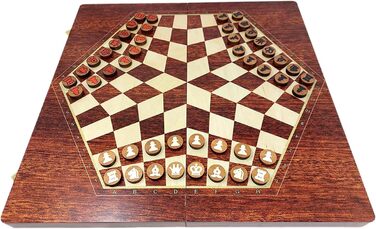 Дерев'яний 3-в-1 набір: шахи, нарди, шашки ChessEbook, 48x48 см, складаний, ручна робота