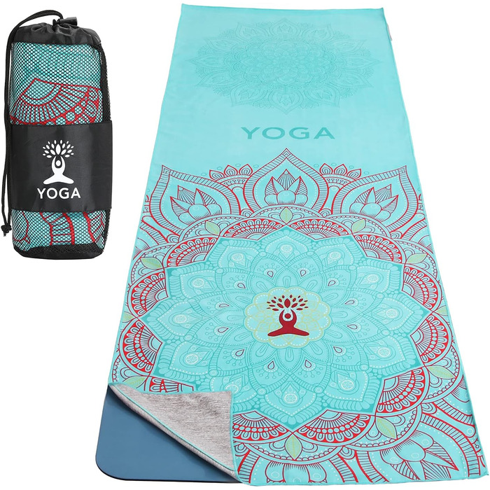Рушник для йоги MoKo Lotus, нековзний, для килимка, швидковисихаючий, поглинає піт, для пілатесу, хот-йоги та пікніка