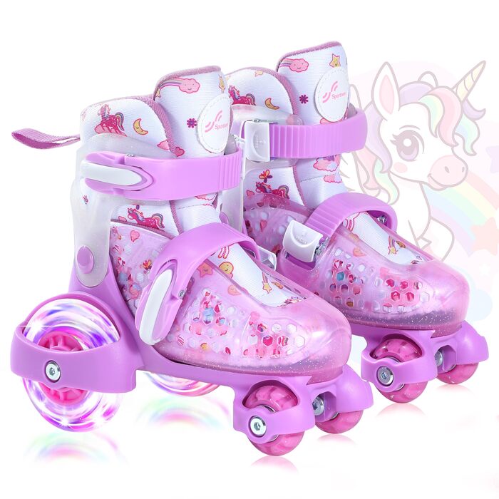 Ролики для дітей регульовані, рожеві, 24-31 розмір, для дівчаток, для занять в приміщенні та на вулиці, S(EU 28-31)