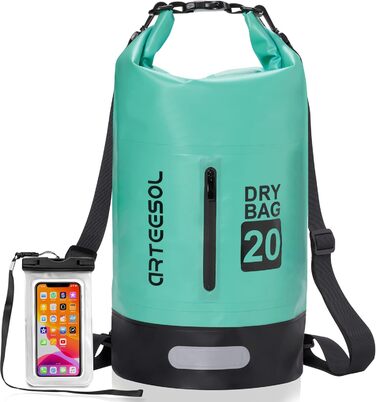 Водонепроникний мішок Blackace Arteesol Dry Bag 5L/10L/30L - міцний Packsack з регульованим ремінцем для водних видів спорту (Мінт, 20L)
